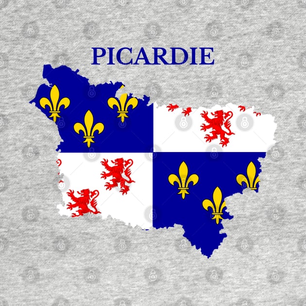 Picardy (Picardie) Map Flag, France, French Region by maro_00